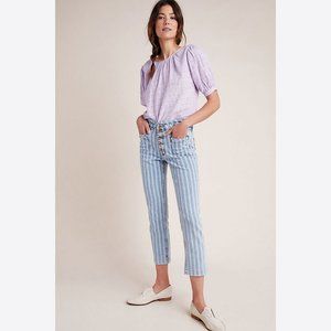 Pilcro High-Rise Striped Acid Wash Jeans - 28